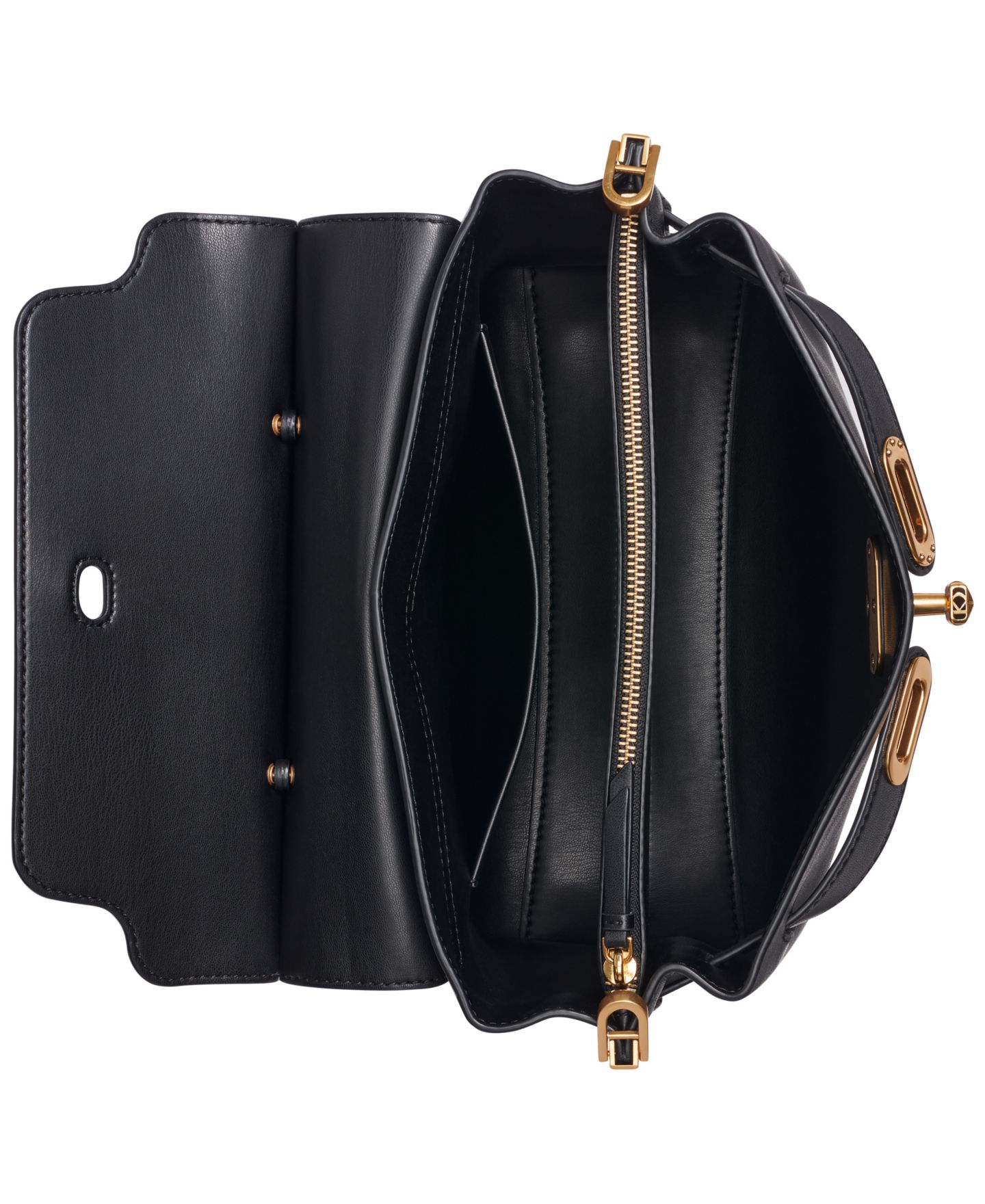 Женская сумка Donna Karan New York Bridgehampton Satchel, цвет: Чёрный / Золотой — фото 4