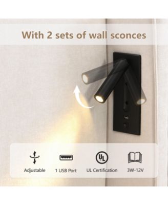 King Size Upholstered Bed Frame with High Wingback Headboard and USB Port