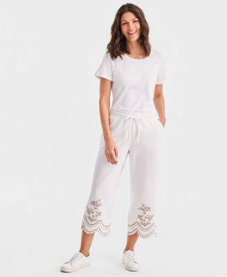 Women's Embroidery Wide-Leg Sweatpants