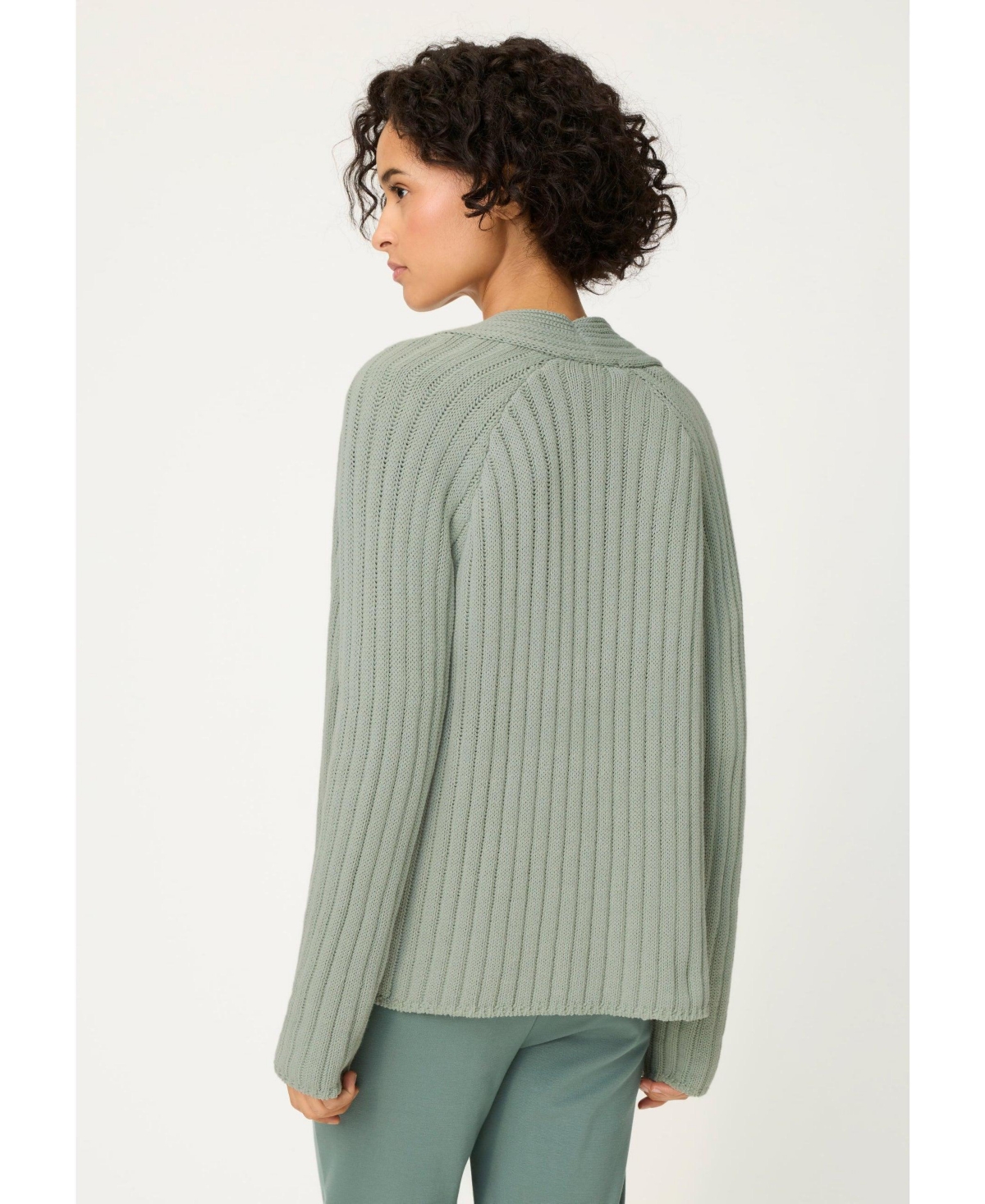 Olsen Women's Rib Knit Open Front Cardigan