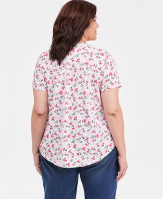 Plus Size Perfect Crewneck Short-Sleeve Top