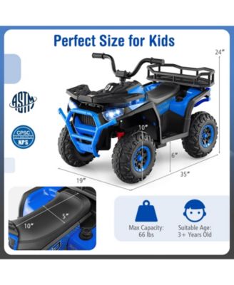 24V Kids Ride on Electric ATV Quad Car with Realistic Sounds and LED Lights-Navy