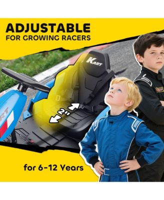 24V Electric Go Kart, Kids Drift Kart with Dual 150W Motors,