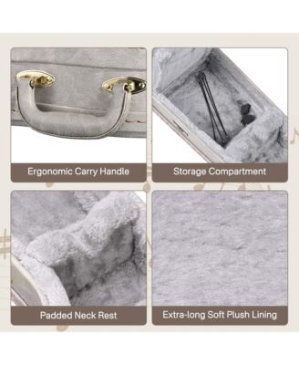 Les Paul Electric Guitar Hard Case with Backpack Strap & Folding Stand Fits for LP Style, Groove Series Sonic Silver