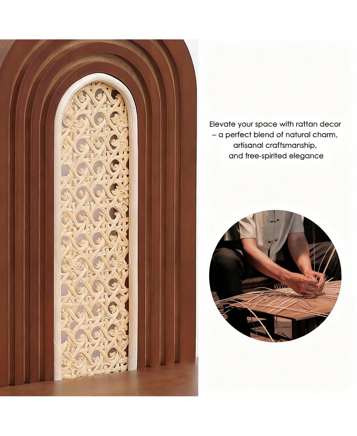 Yigii Bohemian Rattan Floating Shelves