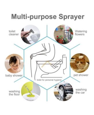 Handheld Bidet Sprayer for Toilet, Adjustable Water Pressure Jet Spray, with Bidet Hose, for Bathroom & Cloth Diaper