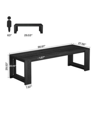 2 Person Desk, 86.6 Inches Extra Long Desk, Double Computer Writing Table, All Wood Large Desks Workstation for Home Office