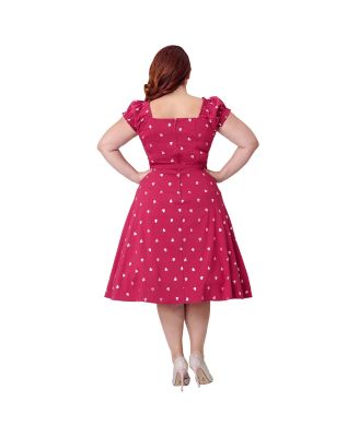 Plus Size 1960s Ohara Sweetheart Neckline Swing Dress
