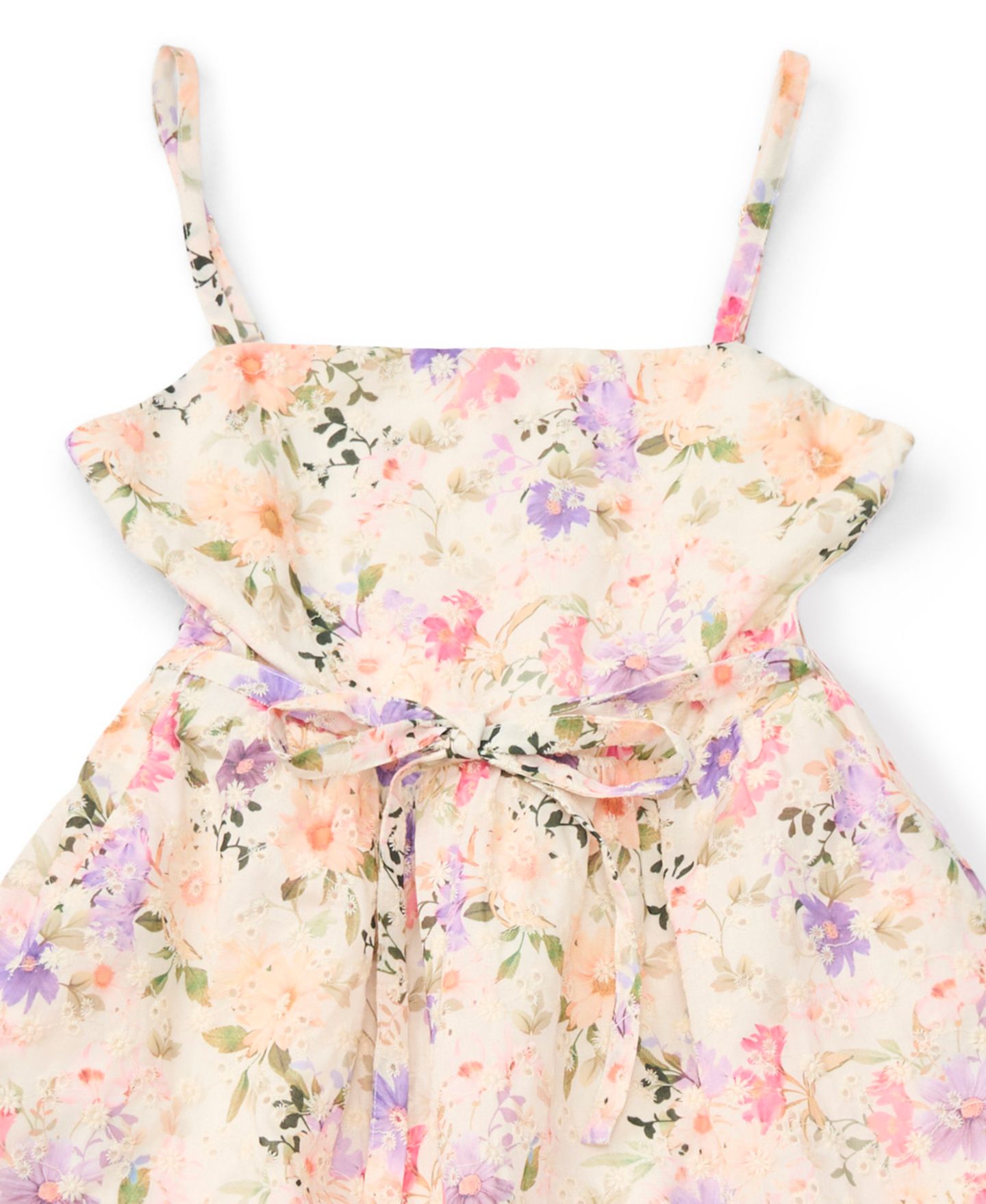Платье CeCe Self-Tie Waist Maxi Dress для девочек, цвет: Слоновая кость / Фиолетовый — фото 3