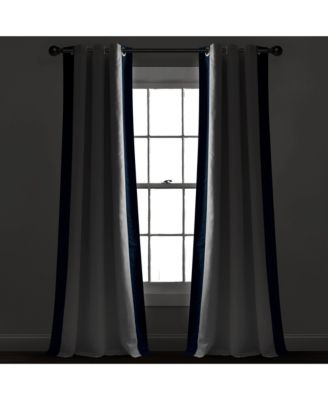 Lush Decor Block Border Grommet Blackout Window Curtain Panel Single 40"W x 84"L