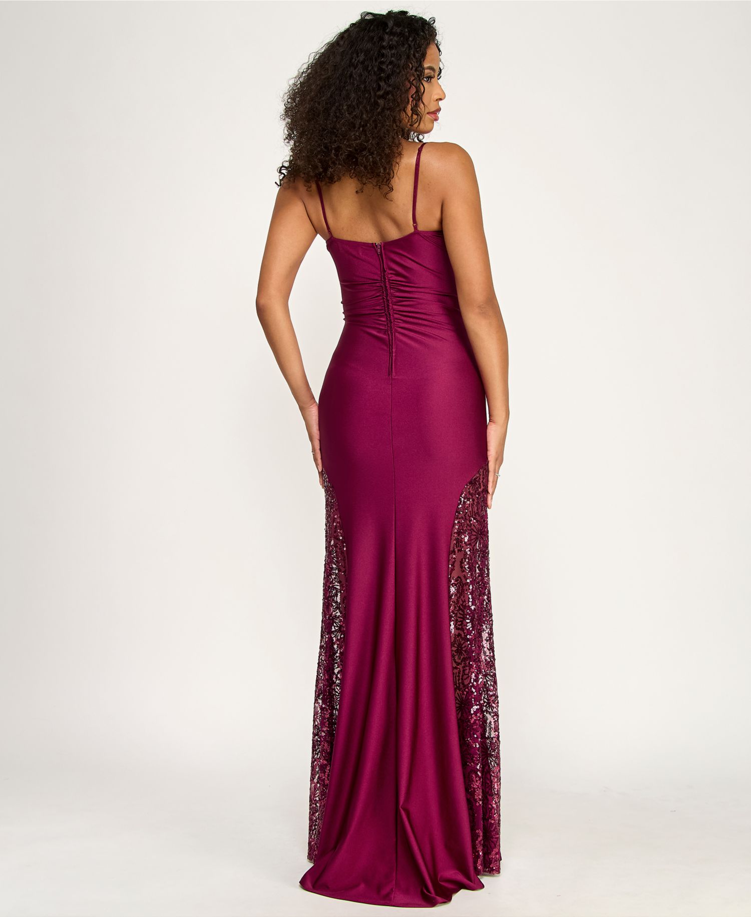 Juniors' Cowl Neck Gown