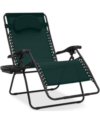 Oversized Zero Gravity Chair, Folding Outdoor Patio Lounge Recliner w/ Cup Holder