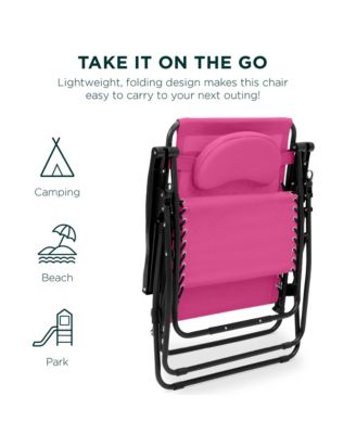 Oversized Zero Gravity Chair, Folding Outdoor Patio Lounge Recliner w/ Cup Holder