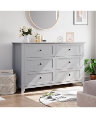 coucheta 6 Chest of Drawer Dresser, Modern and Stylish Dresser, Deep Drawers and Nickel Round Handle