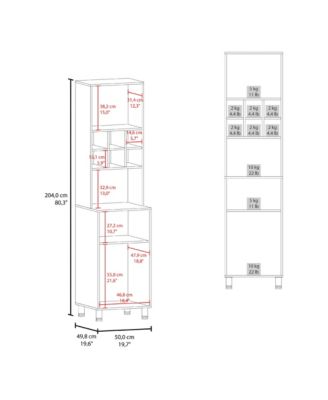 Rock Kitchen Pantry with Pneumatic Door, Open Storage, and Bottom Cabinet