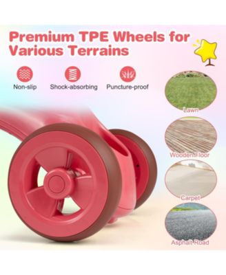 Toddler Tricycle with Limited Steering with Front Baskets and Bell-Pink