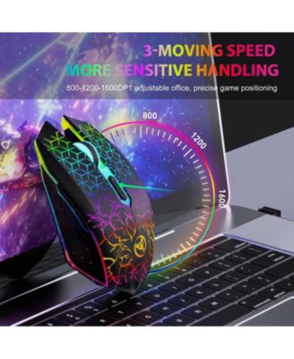 Dual Mode Wireless Gaming Mouse 2.4G and Bluetooth 5.2 RGB Silent 3 Speed DPI