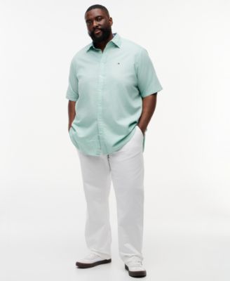 Men's Big & Tall Linen-Blend Short-Sleeve Shirt