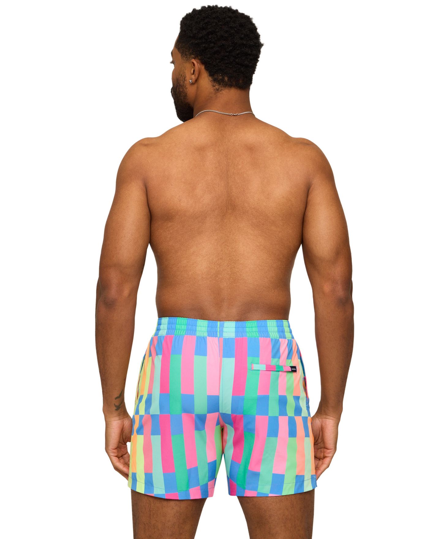 Плавки The Technicolor Stitches 5.5" для мужчин — Chubbies, цвет: Синий / Зелёный — фото 3