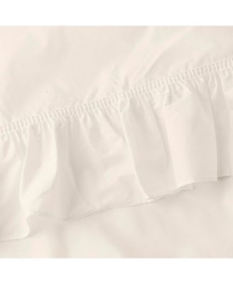 Classic Wide Solid Color Perma Press Ruffled Priscilla Curtain Panel With Ties 84" x 45" Natural