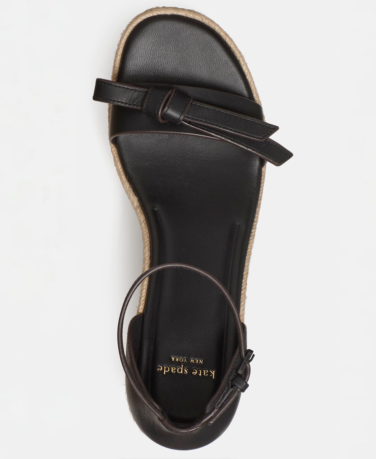Женские сандалии kate spade new york Loop Espadrille Wedge, цвет: Чёрный — фото 4