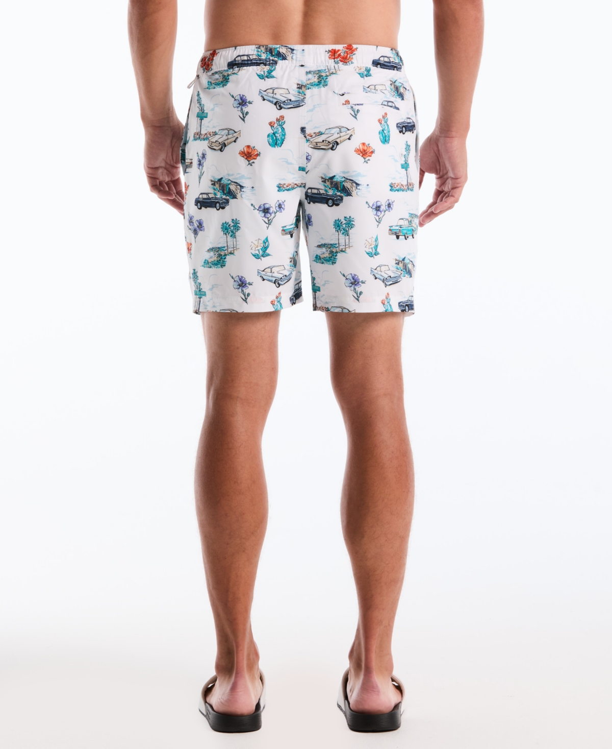 Original Penguin Men's Car Print 7" Swim Trunks