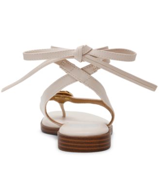 Women's Markly Lace-Up Embellished Flat Sandals