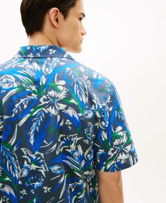 Men's Short-Sleeve Floral Print Woven Shirt