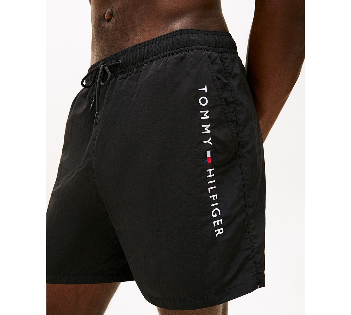Tommy Hilfiger Men's Medium Drawstring Zip Pocket 5" Swim Trunks