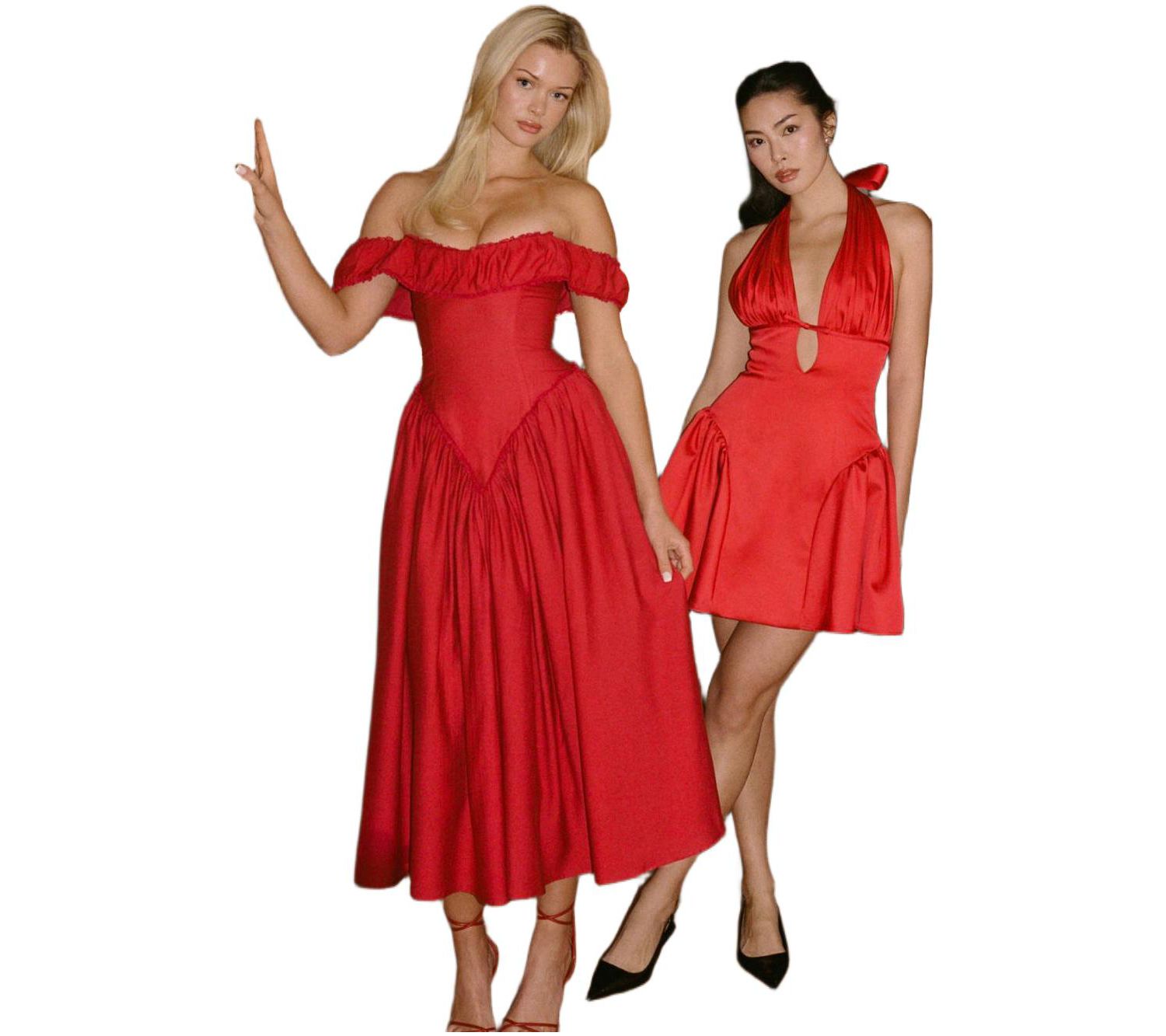 Women's Peyton Ruby Plunging Halter Keyhole Mini Dress