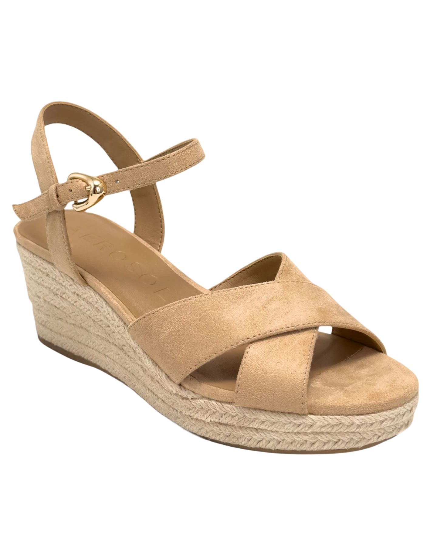 Женские сандалии Aerosoles Casarina Open Toe Wedge, цвет: Бежевый бисквитный — фото 1
