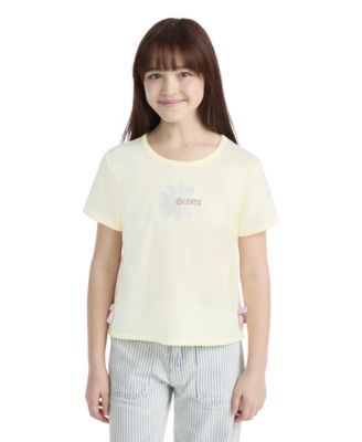 Girls' 7-16 Daisy Side Tie Round Neck Top