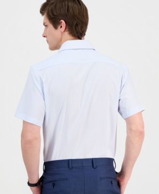 Men's Slim-Fit Performance Four-Way Stretch Short-Sleeve Dress Shirt