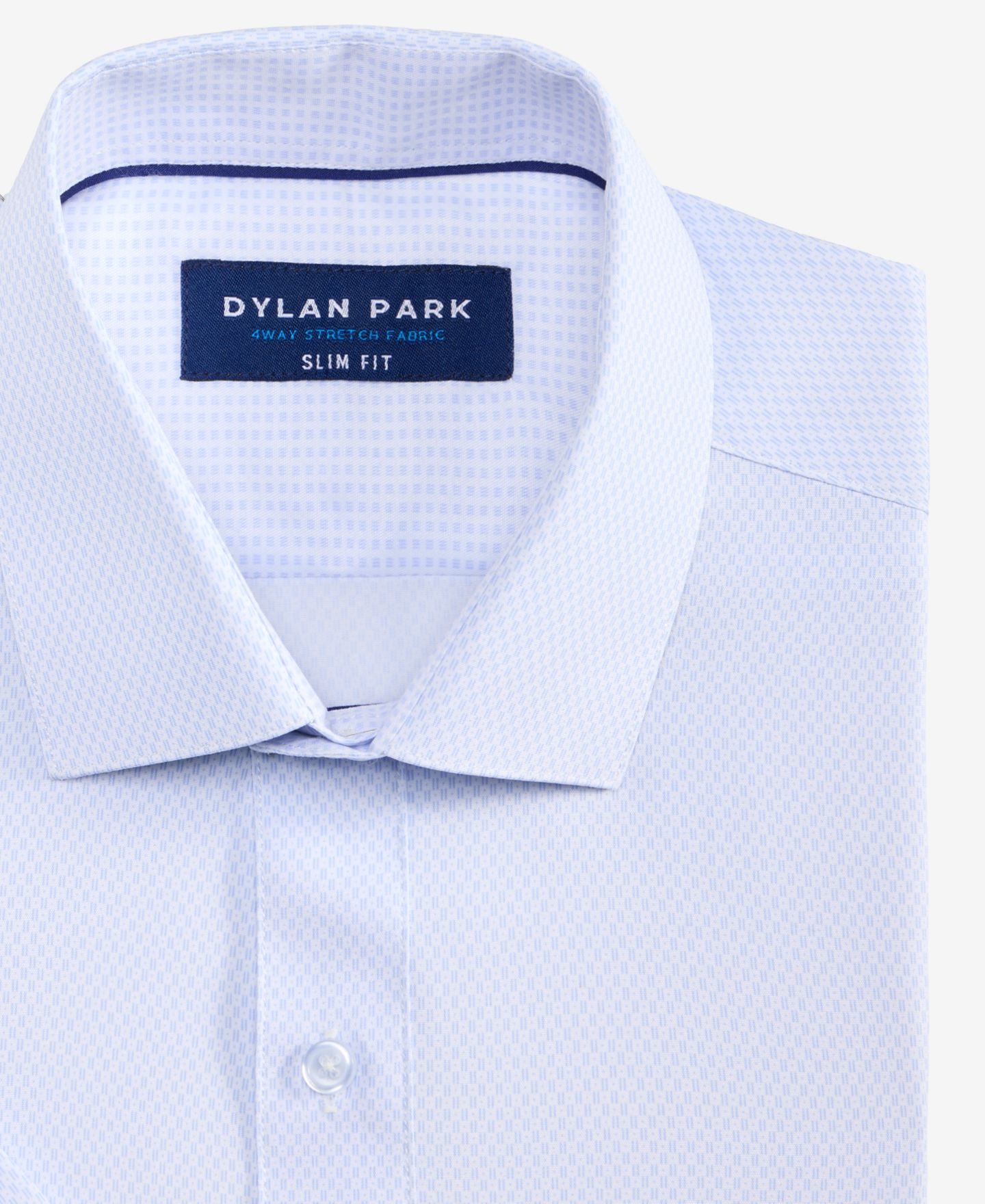 Мужская рубашка Dylan Park Slim-Fit Performance Four-Way Stretch Short-Sleeve Dress Shirt, цвет: Белый однотонный — фото 5