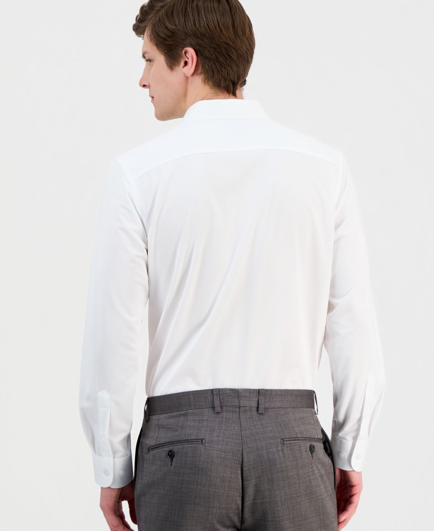 Мужская рубашка Dylan Park Slim-Fit Performance Four-Way Stretch Dress Shirt, цвет: Белый — фото 6