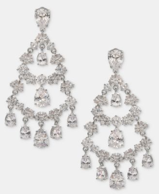 Cubic Zirconia Shaky Chandelier Earrings 