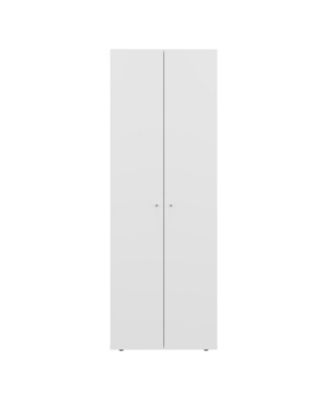 World 2-Door Tall Wardrobe Cabinet, 4 Shelves, Vertical Storage, 66.9"H – Bedroom