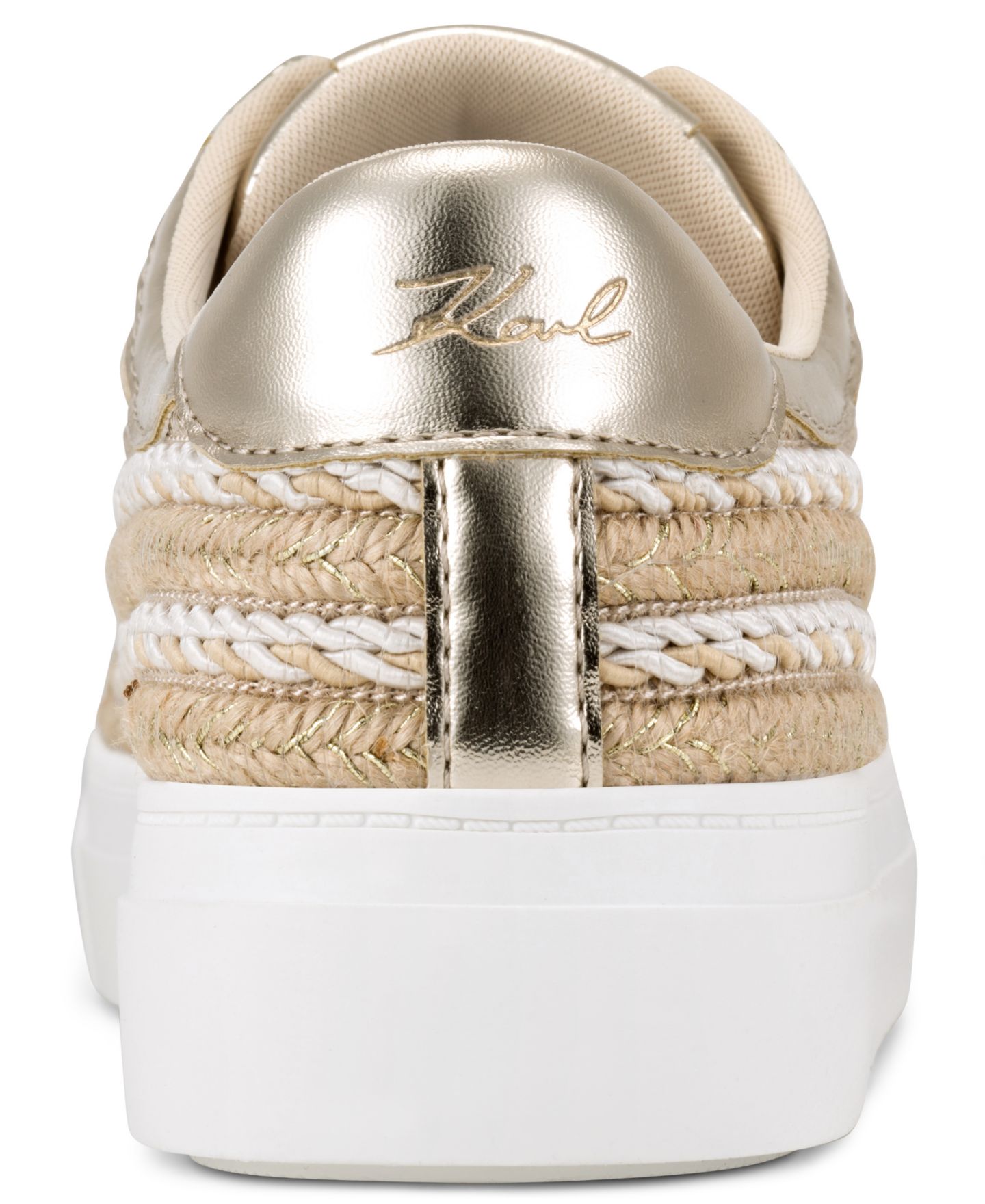 Женские кроссовки KARL LAGERFELD PARIS Cate Pearl Lace-Up, цвет: Натуральный / Золотой — фото 3