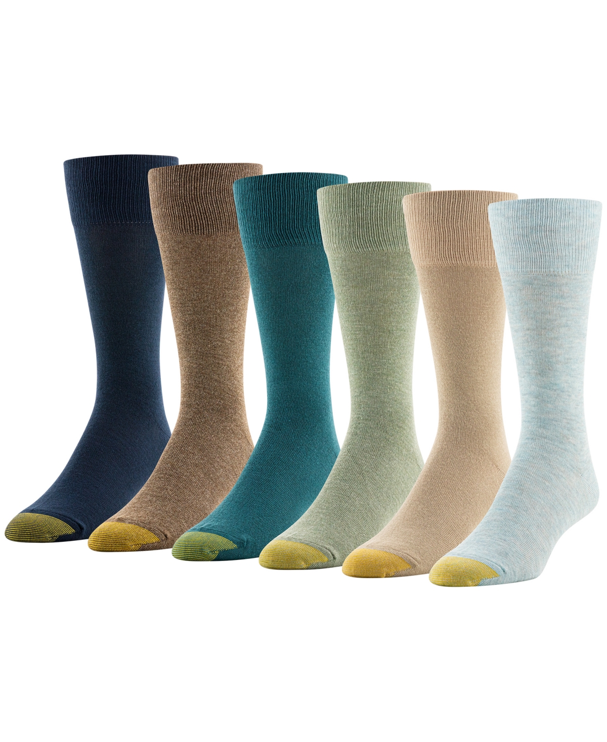 Gold Toe Men's 6-pack Cambridge Solid Crew Socks In Blue