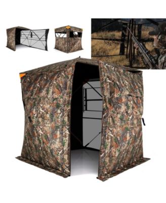 270° See-Through Pop-Up Hunting Blind for 3-4 People with Full-Open Swing Door