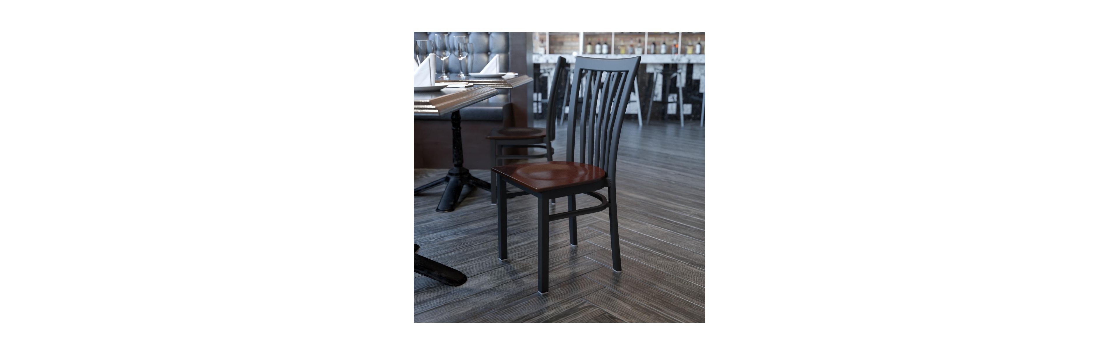 Emma+Oliver School House Back Metal Restaurant Dining Chair