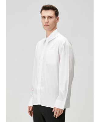 Men's Pure Cotton Zip-Front Woven Shirt
