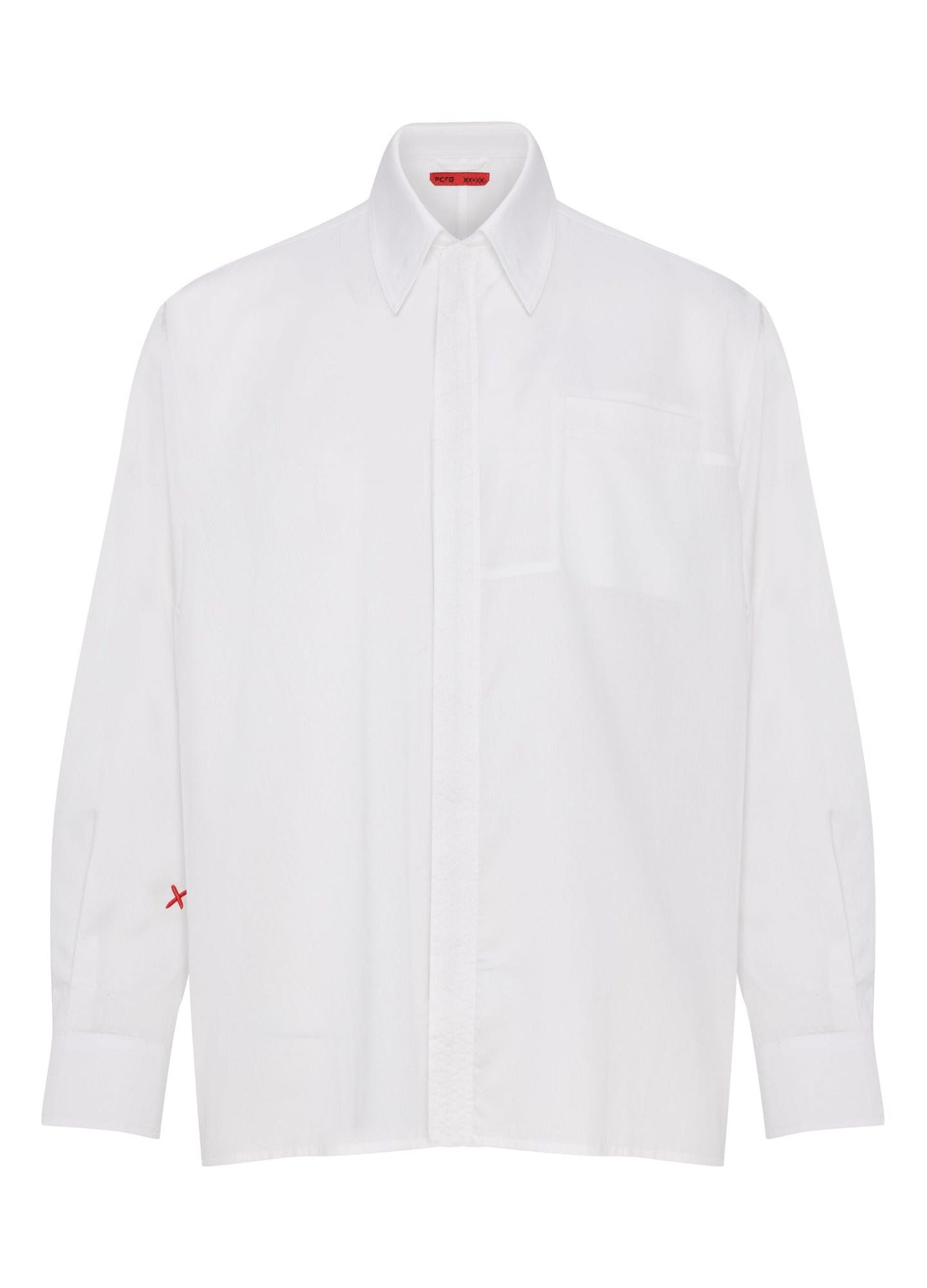 Мужская рубашка PCFG Pure Cotton Zip-Front Woven, цвет: Белый — фото 4