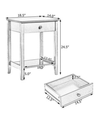 Wooden Nightstand End Table Storage Display
