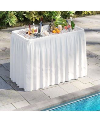 4 ft Ice Cooler Folding Table with Large Sink, Portable Ice Bin Serving Table