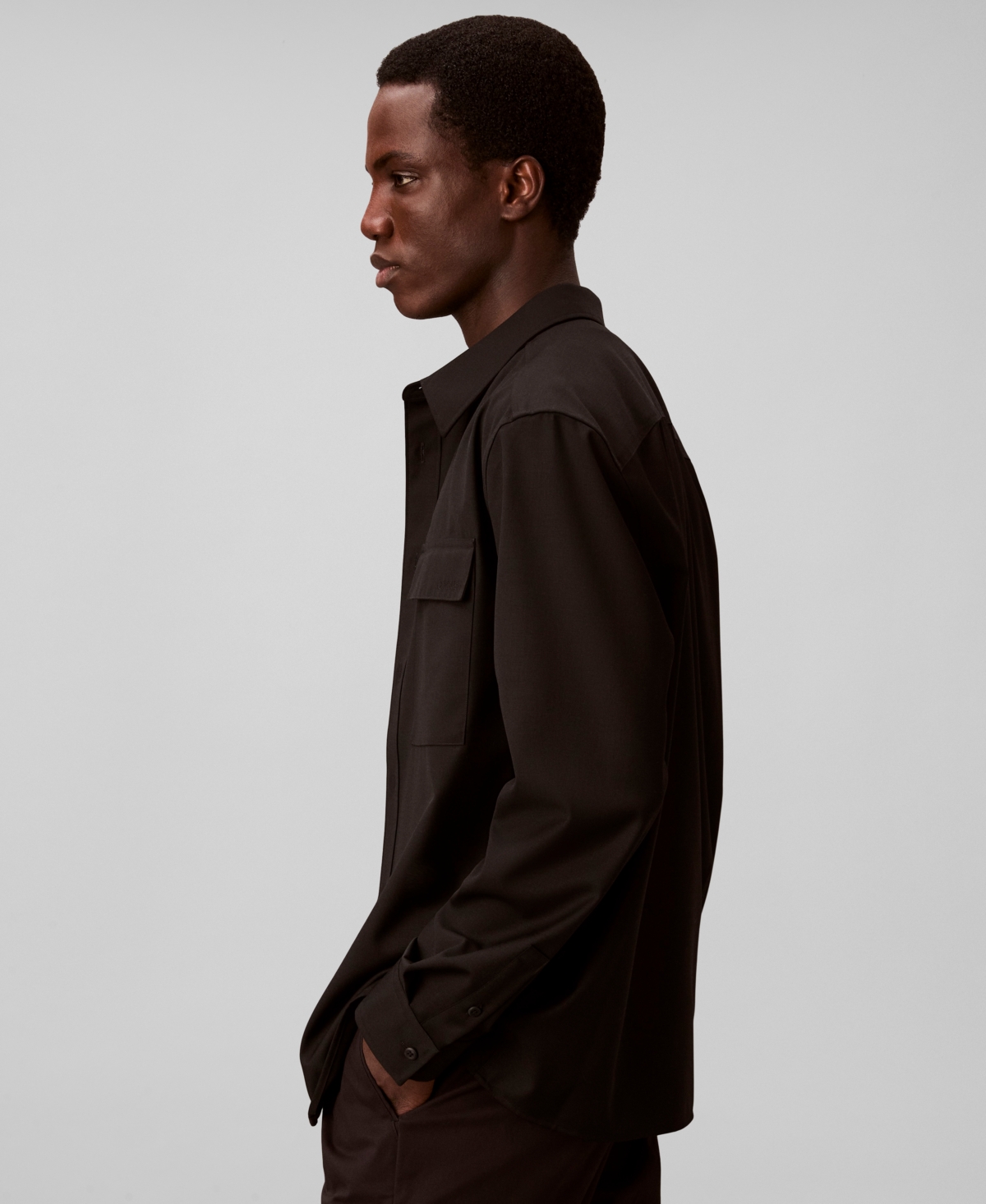 Calvin Klein Men's Travel Twill Regular-Fit Shirt