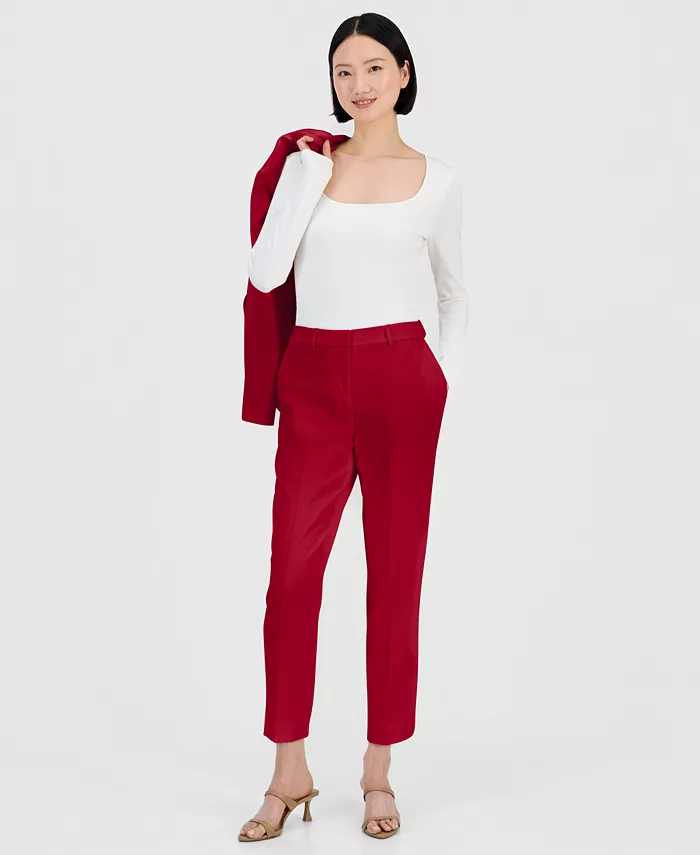 Women's Belted Asymmetrical Jacket & Slim-Fit Pantsuit Set - thumbnail 5