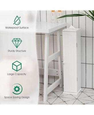 Freestanding Toilet Paper Holder Stand with 4 Shelves and Top Slot