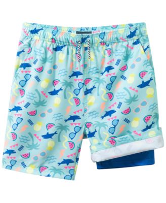 Boys' 2T-5 Comfort-Stretch Lined Swim Trunks
