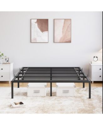 12 Inch Full Metal Bed Frame with Storage Space, Heavy-Duty Mattress Foundation with Stoppers, No Box Spring, Noise-Free, Black